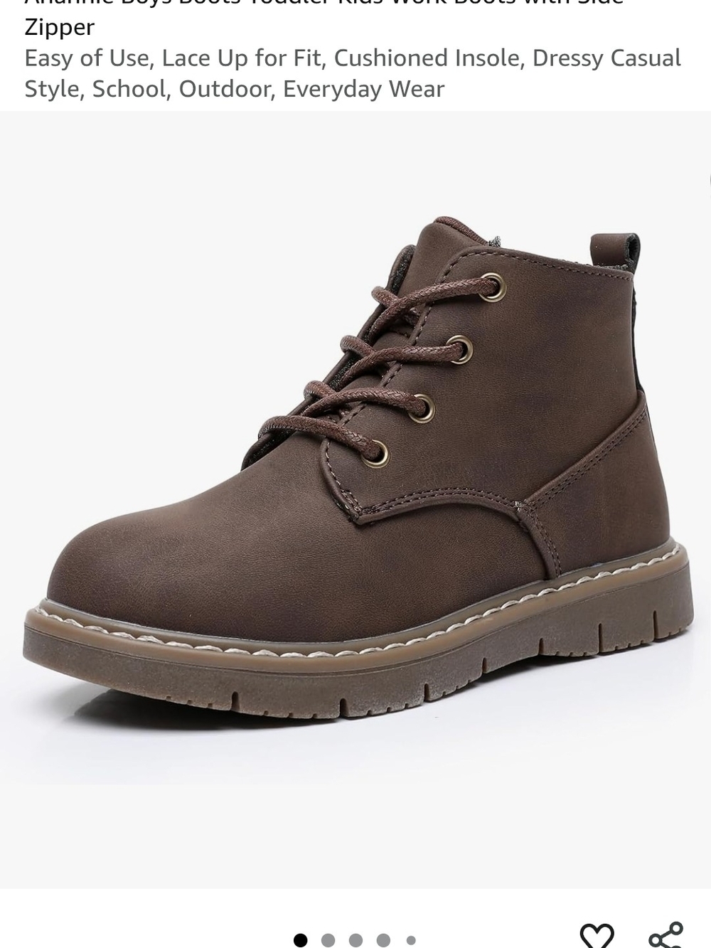 Toddler 7C Zip-Up Casual Boots